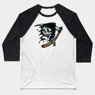 Grim Reaper Tattoo Baseball T-Shirt